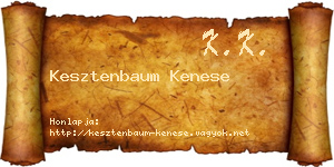 Kesztenbaum Kenese névjegykártya